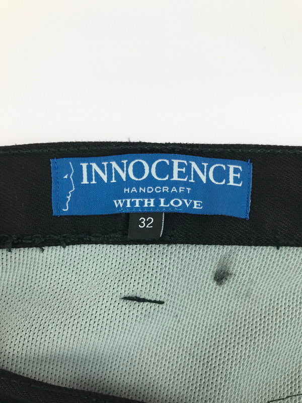 【現状渡し品】【メンズ】 INNOCENCE NYC イノセンス ニューヨーク LEATHER PATCH DENIM PANTS INLPDM01 レザーパットワークデニムパンツ ジーンズ 153-250618-hi-18-tag カラー：ブラック 万代Net店