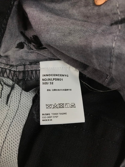 【現状渡し品】【メンズ】 INNOCENCE NYC イノセンス ニューヨーク LEATHER PATCH DENIM PANTS INLPDM01 レザーパットワークデニムパンツ ジーンズ 153-250618-hi-18-tag カラー：ブラック 万代Net店