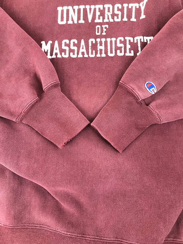 【中古品】【メンズ】 Champion チャンピオン 90S USA製 REVERSE WEAVE SWEATSHIRT "MASSACHUSETTS" 90年代 アメリカ製 リバースウィーブ スウェットシャツ "マサチューセッツ" トレーナー トップス 146-250515-ki-05-tag サイズ：L カラー：バーガンディー 万代Net店