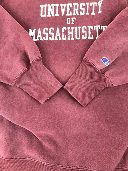 【中古品】【メンズ】 Champion チャンピオン 90S USA製 REVERSE WEAVE SWEATSHIRT "MASSACHUSETTS" 90年代 アメリカ製 リバースウィーブ スウェットシャツ "マサチューセッツ" トレーナー トップス 146-250515-ki-05-tag サイズ：L カラー：バーガンディー 万代Net店