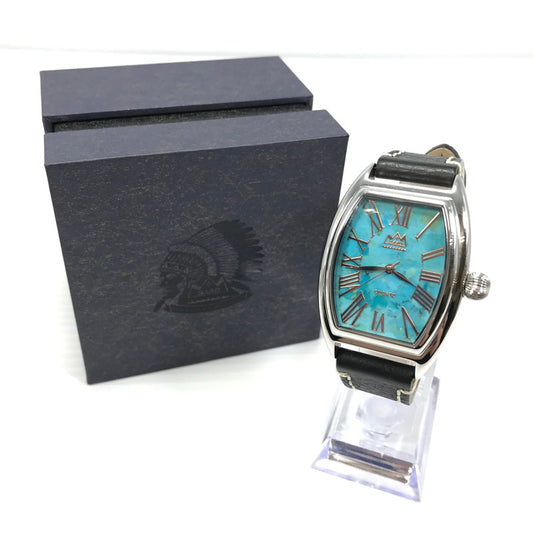 【中古品】【メンズ】 SAAD サード TURQUOISE QUARTZ MJS-35 ターコイズ クォーツ 腕時計 197-250531-na-06-tag カラー：ブラック/ターコイズ 万代Net店