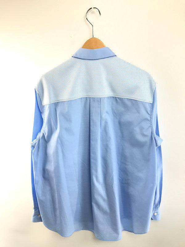 【中古品】【メンズ】 COOHEM コーヘン KNIT PATCHWORK LONG SLEEVES SHIRT 13-222-016 ニット パッチワーク ロングスリーブ シャツ 140-251113-rt-06-tag サイズ：L カラー：ブルー 万代Net店