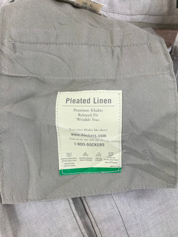 【現状渡し品】【メンズ】 DOCKERS ドッカーズ 90's PLEATED LINEN 2TUCK SLAKS PANTS 90年代 プリーツリネン 2タック スラックス パンツ 157-250618-hi-16-tag カラー：ベージュ 万代Net店