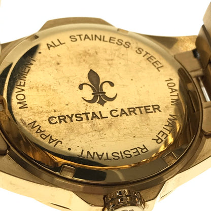 【中古品】【メンズ】 CRYSTAL CARTER クリスタル カーター FELIX 2 DIAMOND FX2-8573GD-03 フェリックス 2 ダイヤモンド デイト クォーツ 腕時計 アクセサリー 197-260620-rt-10-tagh カラー：ゴールド 万代Net店