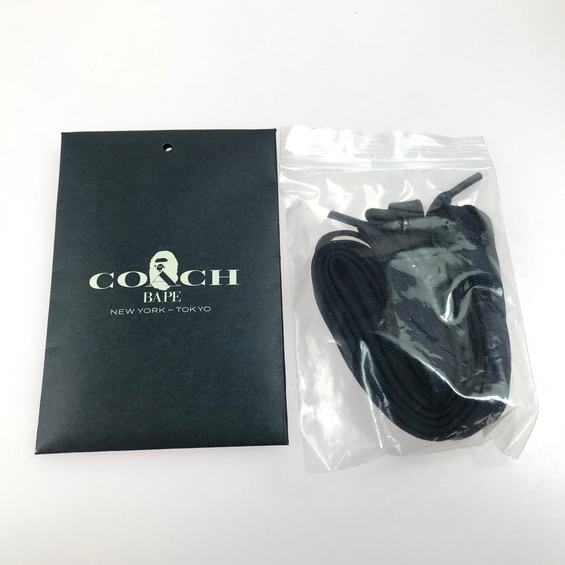 【中古品】【メンズ】 A BATHING APE アベイシングエイプ × COACH コーチ コラボ BAPE STA 1H74-191-901 ベイプスター スニーカー 靴 162-250624-yy-04-tag サイズ：26cm/US8 カラー：BLUE/BROWN 万代Net店