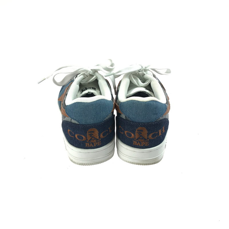 【中古品】【メンズ】 A BATHING APE アベイシングエイプ × COACH コーチ コラボ BAPE STA 1H74-191-901 ベイプスター スニーカー 靴 162-250624-yy-04-tag サイズ：26cm/US8 カラー：BLUE/BROWN 万代Net店