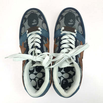 【中古品】【メンズ】 A BATHING APE アベイシングエイプ × COACH コーチ コラボ BAPE STA 1H74-191-901 ベイプスター スニーカー 靴 162-250624-yy-04-tag サイズ：26cm/US8 カラー：BLUE/BROWN 万代Net店