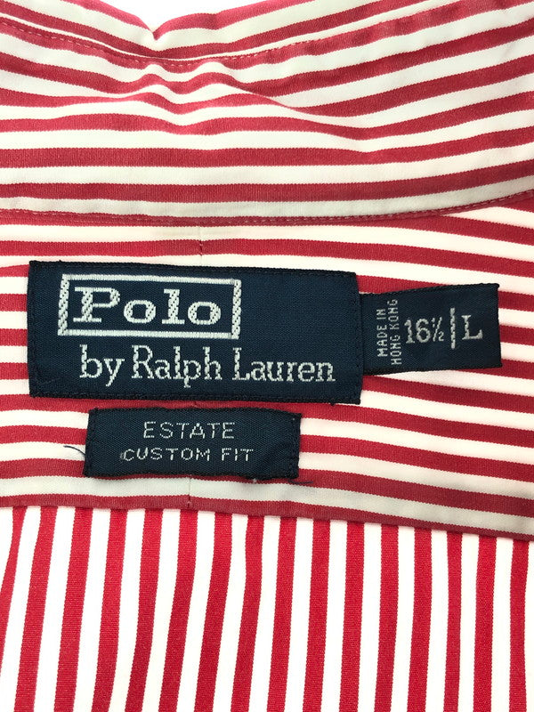 【中古品】【メンズ】 ESTATE CUSTOM FIT STRIPE L/S SHIRT エステート カスタム フィット ストライプ 長袖シャツ トップス 146-260411-rt-25-tag カラー：レッド/ホワイト 万代Net店