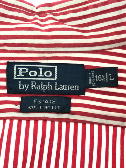 【中古品】【メンズ】 ESTATE CUSTOM FIT STRIPE L/S SHIRT エステート カスタム フィット ストライプ 長袖シャツ トップス 146-260411-rt-25-tag カラー：レッド/ホワイト 万代Net店