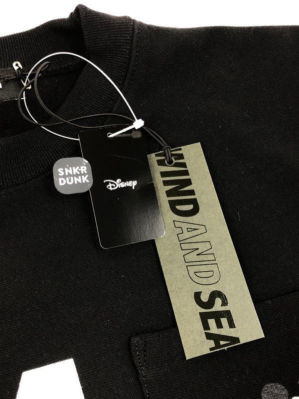 【中古品】【メンズ】 WIND AND SEA ウィンダンシー SURF MICKEY CREW NECK SWEAT WDS-C-DSN-24-Q2-03 サーフミッキー クルーネックスウェット トレーナー トップス 142-250622-rt-08-tag サイズ：L カラー：ブラック 万代Net店