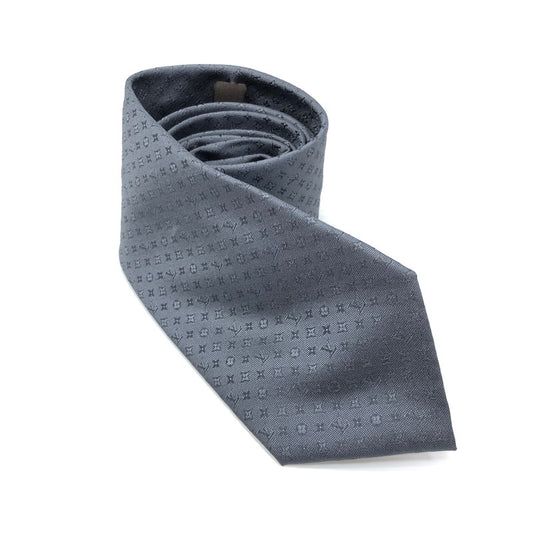 【中古品】【メンズ】 LOUIS VUITTON ルイ・ヴィトン シルクタイ モノグラム クラヴァット M78763 ネクタイ スーツ用小物 服飾雑貨 179-250610-yy-06-tag カラー：グレー系 万代Net店