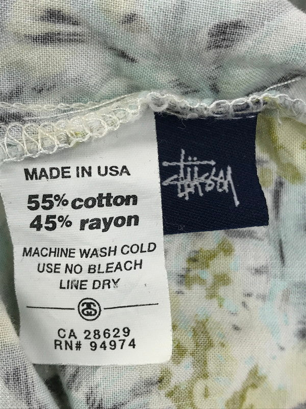 【中古品】【メンズ】 STUSSY ステューシー 90's S/S SHIRT 90年代 ショートスリーブシャツ 総柄 半袖シャツ 紺タグ USA製 142-250528-hi-02-tag サイズ：M カラー：マルチカラー 万代Net店