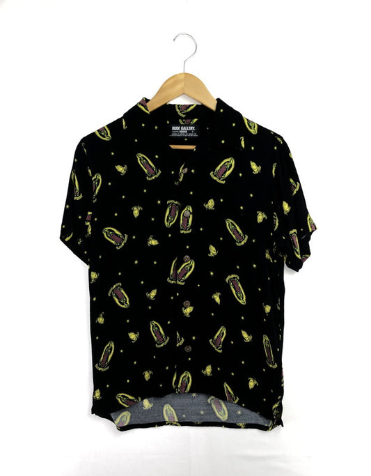 【中古品】【メンズ】 RUDE GALLERY ルード ギャラリー MARIA PRINT ALOHA SHIRT 0001807 マリア柄 アロハシャツ 開襟シャツ トップス 142-260509-rt-07-tag サイズ：3 カラー：ブラック 万代Net店
