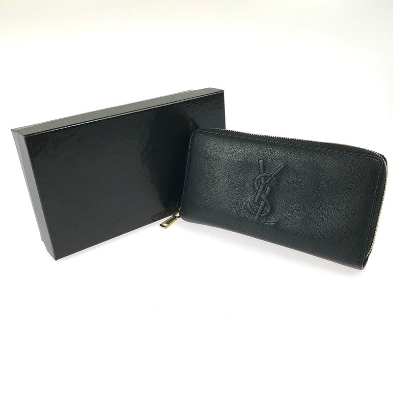 【中古品】【レディース】 YVES SAINT LAURENT イヴ・サンローラン ラウンドファスナー ロングウォレット 352904 長財布 181-250601-na-06-tag カラー：ブラック 万代Net店