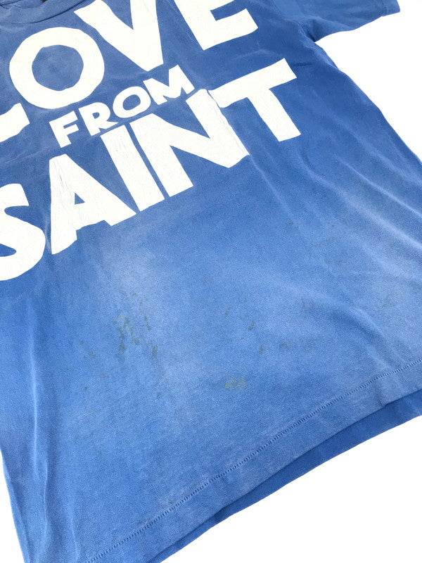 【中古品】【メンズ】 SAINT MICHAEL セントマイケル 22SS LOVE FROM SAINT S/S TEE SM-S22-0000-025 ラブ フロム セント Tシャツ 半袖Tシャツ 140-250522-na-11-tag サイズ：M カラー：ブルー 万代Net店