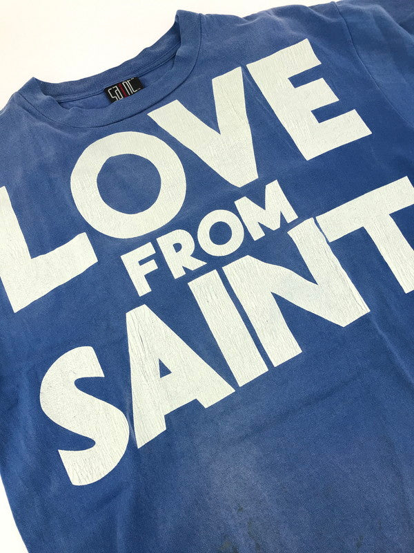 【中古品】【メンズ】 SAINT MICHAEL セントマイケル 22SS LOVE FROM SAINT S/S TEE SM-S22-0000-025 ラブ フロム セント Tシャツ 半袖Tシャツ 140-250522-na-11-tag サイズ：M カラー：ブルー 万代Net店