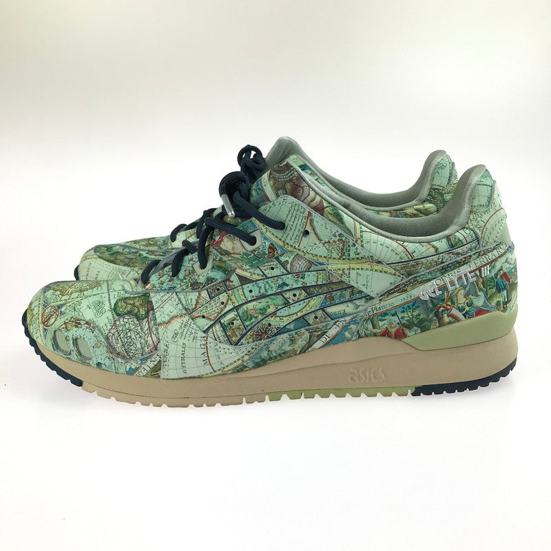 【中古美品】【メンズ】 asics アシックス × ATMOS アトモス コラボ GEL-LYTE III OG 1201A856.300 ゲルライト スリー スニーカー 靴 162-250603-yy-08-tag サイズ：28.5cm/US11 カラー："AGED MAP"ICE GREEN/MIDNIGHT BLUE 万代Net店