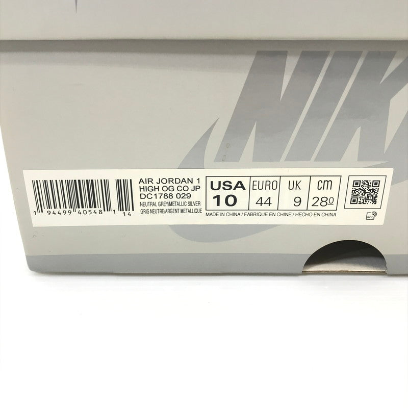 【中古品】【メンズ】 NIKE ナイキ AIR JORDAN 1 HIGH OG CO JP DC1788-029 エアジョーダン 1 ハイ OG スニーカー 靴 160-250527-yy-25-tag サイズ：28cm/US10 カラー：NEUTRAL GREY/WHITE-METALLIC SILVER 万代Net店