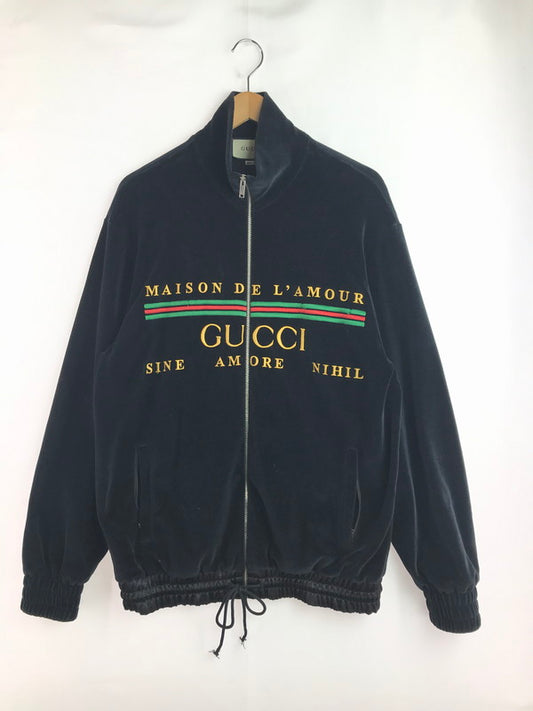 【中古品】【メンズ】 GUCCI グッチ 20SS VELOUR OVERSIZE CHENILLE JACKET BLACK 595533 ベロア オーバーサイズ シェニール ジャケット アウター 141-251203-rt-01-tag サイズ：S カラー：ブラック 万代Net店
