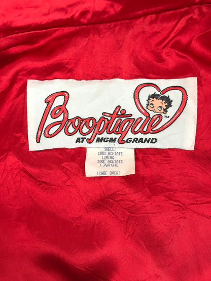 【中古品】【メンズ】 BOOPTIQUE ブープティーク BETTY BOOP SATIN BOMBER JACKET ベティ ブープ サテン ボンバージャケット アウター 146-250610-yy-13-tag サイズ：L カラー：レッド 万代Net店