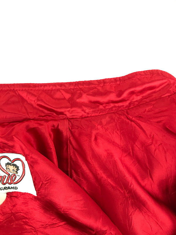 【中古品】【メンズ】 BOOPTIQUE ブープティーク BETTY BOOP SATIN BOMBER JACKET ベティ ブープ サテン ボンバージャケット アウター 146-250610-yy-13-tag サイズ：L カラー：レッド 万代Net店