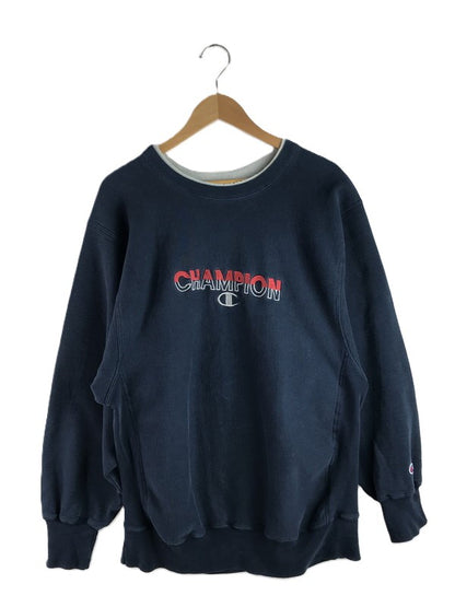 【中古品】【メンズ】 Champion チャンピオン REVERSE WEAVE 90S 刺繍ロゴ SWEATSHIRTS リバースウィーブ 90年代 クルーネック スウェット トレーナー トップス 　 146-250604-ki-09-tag サイズ：XL カラー：ネイビー 万代Net店
