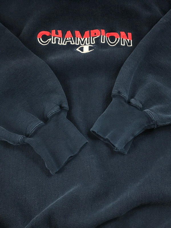 【中古品】【メンズ】 Champion チャンピオン REVERSE WEAVE 90S 刺繍ロゴ SWEATSHIRTS リバースウィーブ 90年代 クルーネック スウェット トレーナー トップス 　 146-250604-ki-09-tag サイズ：XL カラー：ネイビー 万代Net店