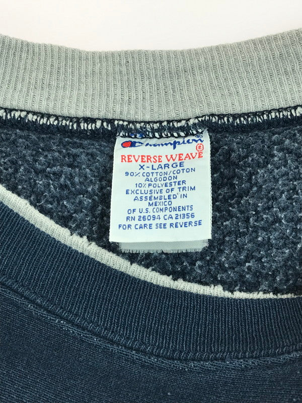 【中古品】【メンズ】 Champion チャンピオン REVERSE WEAVE 90S 刺繍ロゴ SWEATSHIRTS リバースウィーブ 90年代 クルーネック スウェット トレーナー トップス 　 146-250604-ki-09-tag サイズ：XL カラー：ネイビー 万代Net店