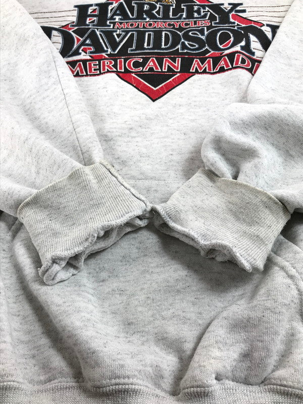【中古品】【メンズ】 HARLEY DAVIDSON ハーレーダビッドソン 90's EAGLE LOGO PRINT HOODED SWEAT 90年代 イーグル ロゴプリント フーデッドスウェット パーカー 146-250607-hi-14-tag サイズ：XXL カラー：グレー 万代Net店