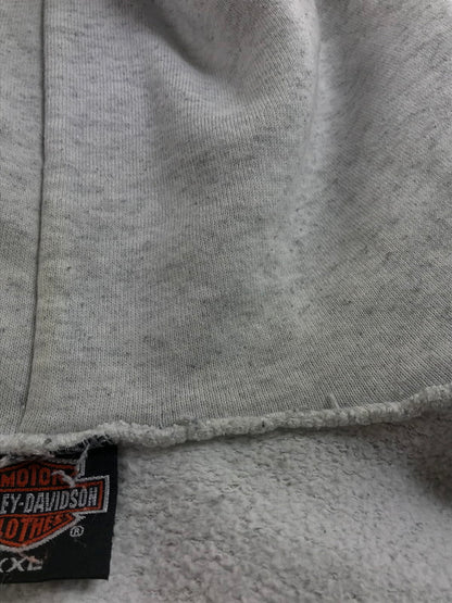 【中古品】【メンズ】 HARLEY DAVIDSON ハーレーダビッドソン 90's EAGLE LOGO PRINT HOODED SWEAT 90年代 イーグル ロゴプリント フーデッドスウェット パーカー 146-250607-hi-14-tag サイズ：XXL カラー：グレー 万代Net店