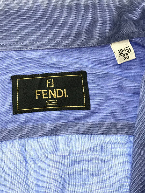 【中古品】【メンズ】 FENDI フェンディ L/S SHIRTS 長袖シャツ イタリア製 183-260630-na-05-tagh サイズ：39-15 1/2 33 カラー：ブルー 万代Net店