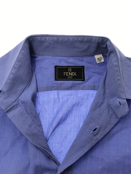 【中古品】【メンズ】 FENDI フェンディ L/S SHIRTS 長袖シャツ イタリア製 183-260630-na-05-tagh サイズ：39-15 1/2 33 カラー：ブルー 万代Net店