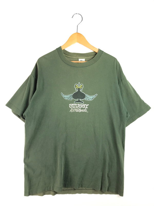 【中古品】【メンズ】 STUSSY ステューシー OLD 90’s WORLD WIDE SPADE PRINT TEE 90年代 ワールドワイド スペード プリントTシャツ 半袖Tシャツ 白タグ 142-250719-hi-01-tag サイズ：XL カラー：グリーン 万代Net店