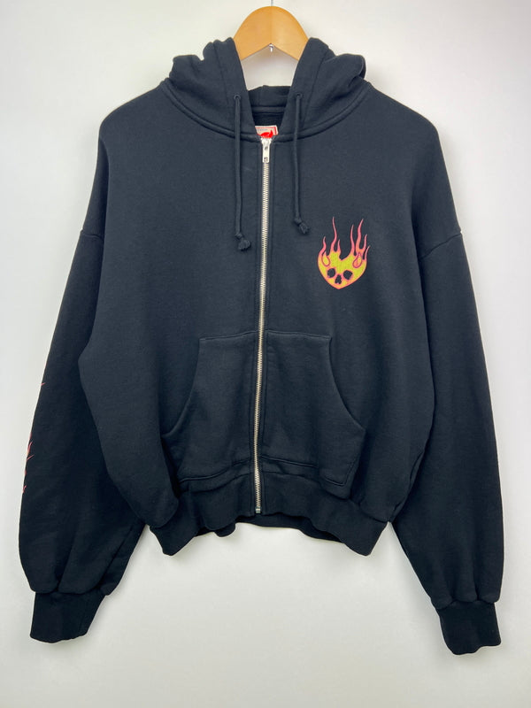 【中古品】【メンズ】 TOY DEVIL トイ デビル DEVIL ZIP HOODIEーFIRE DEVIL SKULL TD25SSCEMZH3 デビル ジップフーディー ファイヤーデビルスカル トップス プルオーバーパーカー 140-260710-kk-01-hon サイズ：2 カラー：ブラック 万代Net店