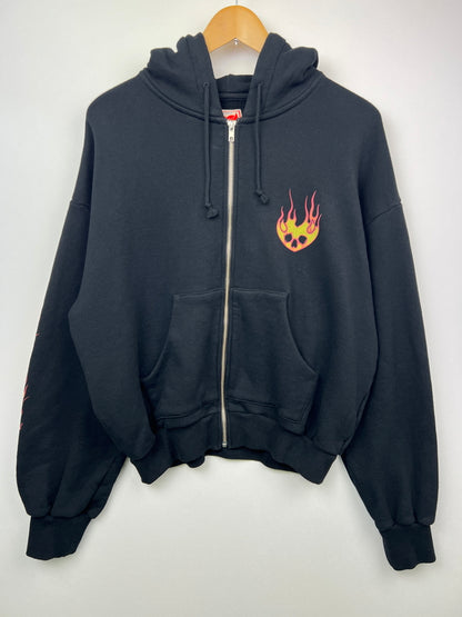 【中古品】【メンズ】 TOY DEVIL トイ デビル DEVIL ZIP HOODIEーFIRE DEVIL SKULL TD25SSCEMZH3 デビル ジップフーディー ファイヤーデビルスカル トップス プルオーバーパーカー 140-260710-kk-01-hon サイズ：2 カラー：ブラック 万代Net店