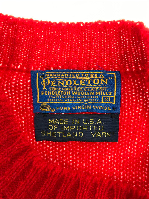 【現状渡し品】【メンズ】 PENDLETON ペンドルトン 60'S WOOL KINT SWEATER 60年代 ウール ニット セーター 146-250623-na-25-tag サイズ：XL カラー：レッド 万代Net店