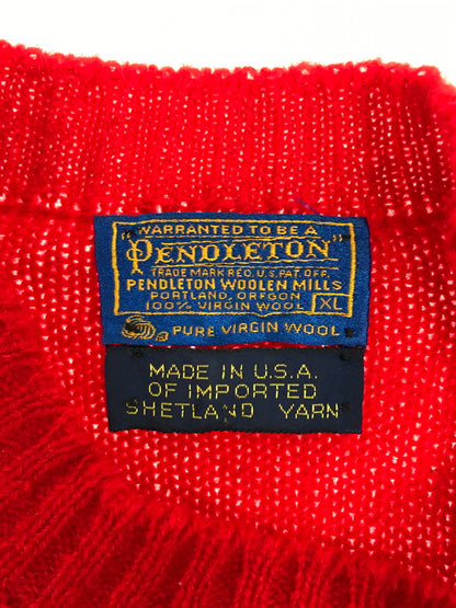 【現状渡し品】【メンズ】 PENDLETON ペンドルトン 60'S WOOL KINT SWEATER 60年代 ウール ニット セーター 146-250623-na-25-tag サイズ：XL カラー：レッド 万代Net店