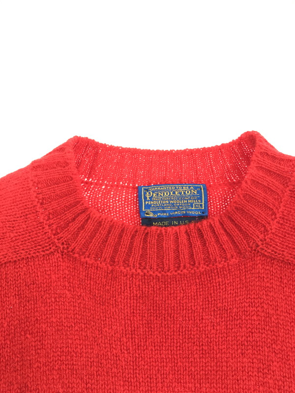 【現状渡し品】【メンズ】 PENDLETON ペンドルトン 60'S WOOL KINT SWEATER 60年代 ウール ニット セーター 146-250623-na-25-tag サイズ：XL カラー：レッド 万代Net店