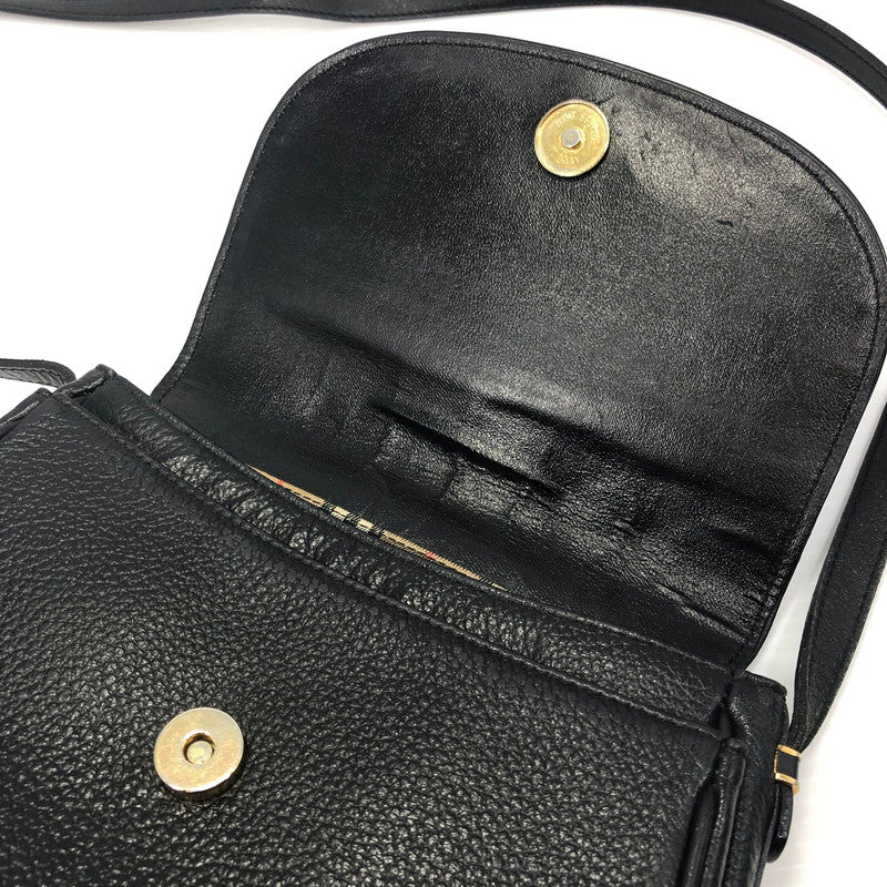 【中古品】【レディース】 Burberrys バーバリーズ NOVA CHECK SHADOW HORSE SHOULDER BAG ノバチェック シャドーホース ショルダーバッグ カバン 188-250630-rt-07-tag カラー：ブラック 万代Net店