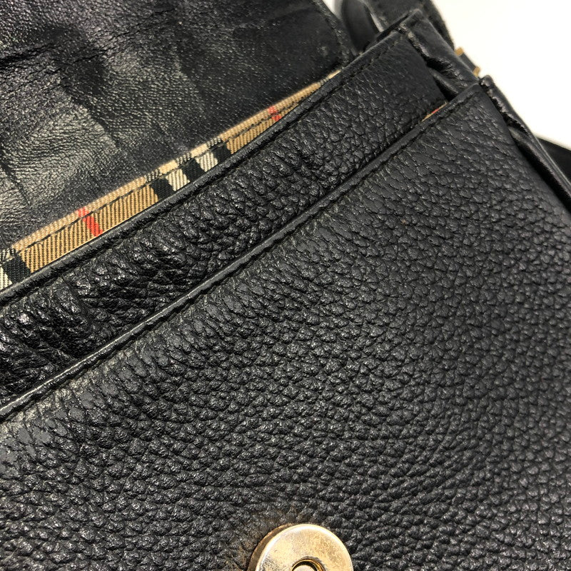 【中古品】【レディース】 Burberrys バーバリーズ NOVA CHECK SHADOW HORSE SHOULDER BAG ノバチェック シャドーホース ショルダーバッグ カバン 188-250630-rt-07-tag カラー：ブラック 万代Net店