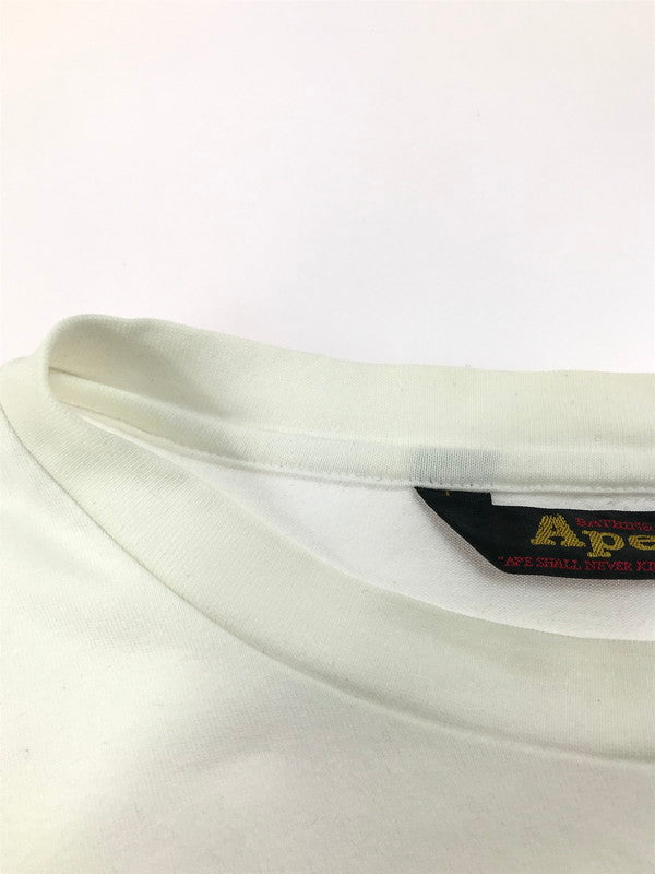 【中古品】【メンズ】 A BATHING APE アベイシングエイプ APE SHALL NEVER KILL APE L/S T-SHIRT エイプ シャル ネバー キル エイプ ロングスリーブ Tシャツ 長袖Tシャツ 初期タグ 三角タグ 142-250616-na-15-tag サイズ：L カラー：ホワイト 万代Net店