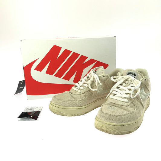 【中古品】【メンズ】 NIKE ナイキ × STUSSY ステューシー コラボ AIR FORCE 1 LOW CZ9084-200 エアフォース ワン ロー フォッシルストーン スニーカー 靴 160-250620-hi-07-tag サイズ：25.5cm US 7.5 カラー：FOSSIL/FOSSIL 万代Net店