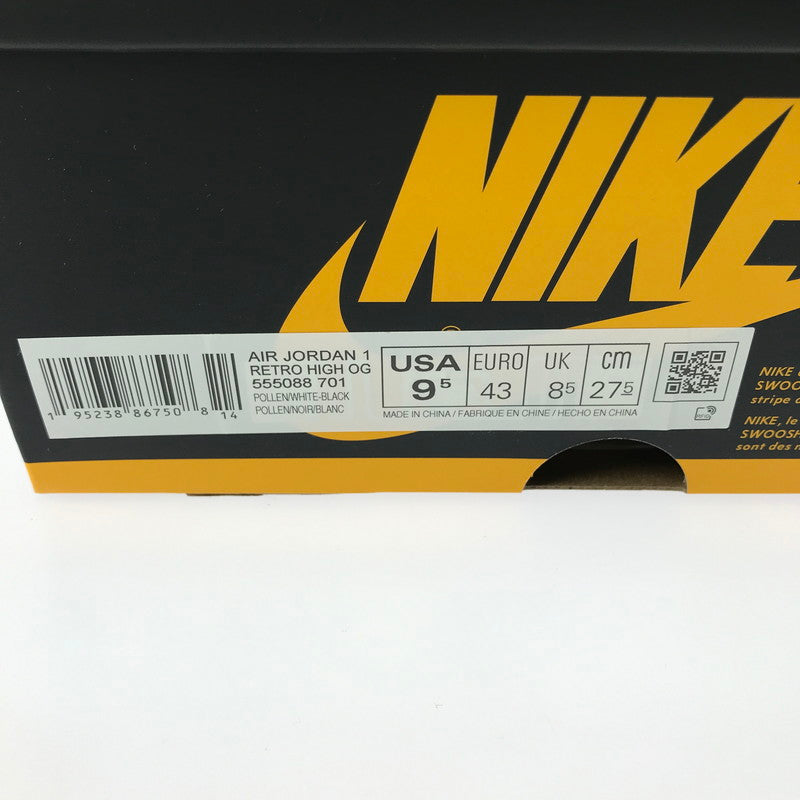 【中古美品】【メンズ】 NIKE ナイキ AIR JORDAN 1 RETRO HIGH OG 555088-701 エア ジョーダン 1 レトロ ハイ オリジナル スニーカー 靴 160-250617-yy-01-tag サイズ：27.5cm/US9.5 カラー：POLLEN/WHITE-BLACK 万代Net店