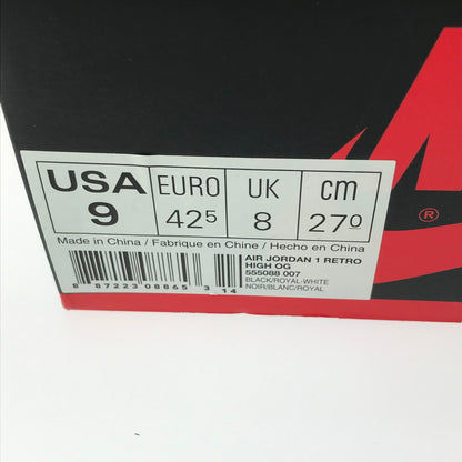 【中古品】【メンズ】 NIKE ナイキ AIR JORDAN 1 RETRO HIGH OG 555088-007 エアジョーダン 1 レトロ ハイ OG スニーカー 靴 160-250617-yy-08-tag サイズ：27cm/US9 カラー：BLACK/ROYAL-WHITE 万代Net店