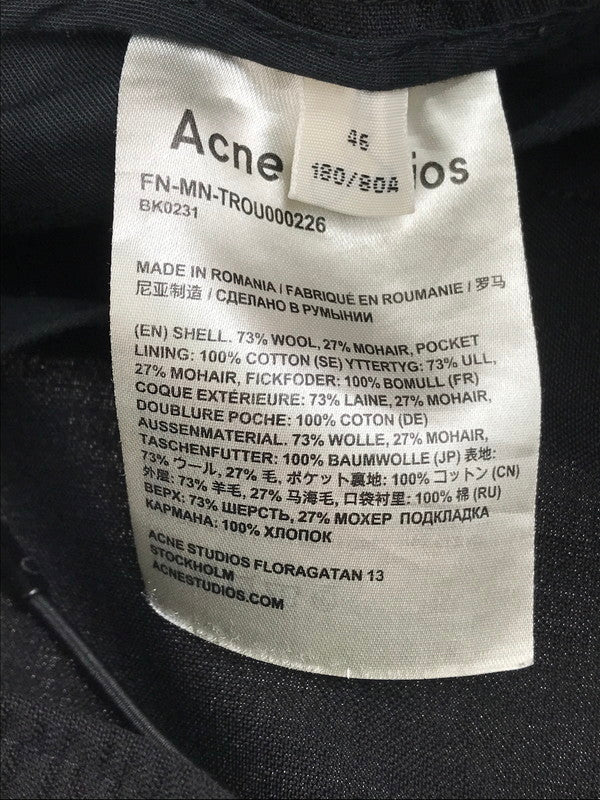 【中古品】【メンズ】 ACNE STUDIOS アクネストゥディオズ CROPPED WOOL TROUSER FN-MN-TROU000226 クロップド ウール トラウザー イージー スラックスパンツ ボトムス 151-250619-ki-01-tag サイズ：46 カラー：ブラック 万代Net店