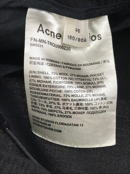 【中古品】【メンズ】 ACNE STUDIOS アクネストゥディオズ CROPPED WOOL TROUSER FN-MN-TROU000226 クロップド ウール トラウザー イージー スラックスパンツ ボトムス 151-250619-ki-01-tag サイズ：46 カラー：ブラック 万代Net店