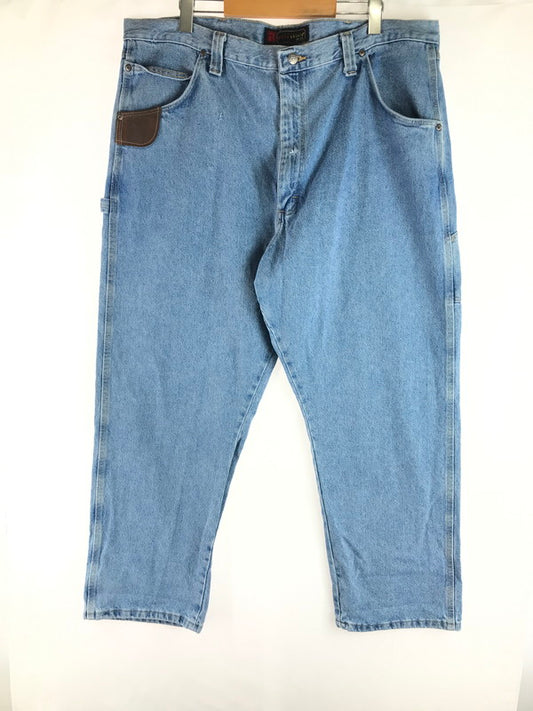 【ジャンク品】【メンズ】 Wrangler ラングラー RIGGS WORKWEAR DENIM PAINTER PANTS リグス ワークウエア デニム ペインターパンツ ジーンズ ボトムス 157-250620-ki-07-tag サイズ：42 カラー：ライトインディゴ 万代Net店