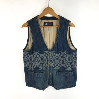 【中古品】【メンズ】 DENIM VEST デニム ベスト ライトアウター 142-250620-ki-12-tag サイズ：48 カラー：インディゴ 万代Net店