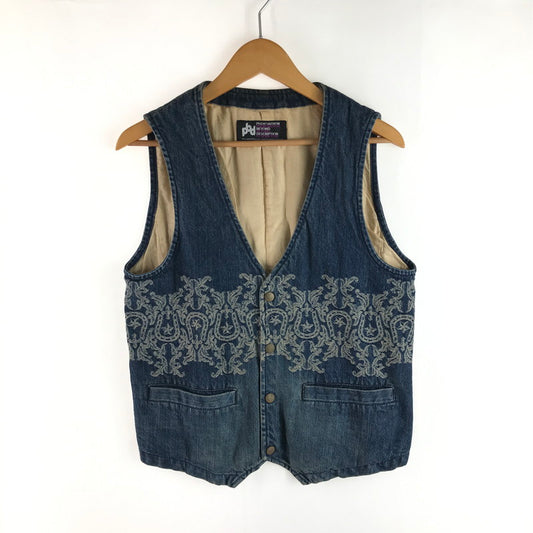【中古品】【メンズ】 DENIM VEST デニム ベスト ライトアウター 142-250620-ki-12-tag サイズ：48 カラー：インディゴ 万代Net店