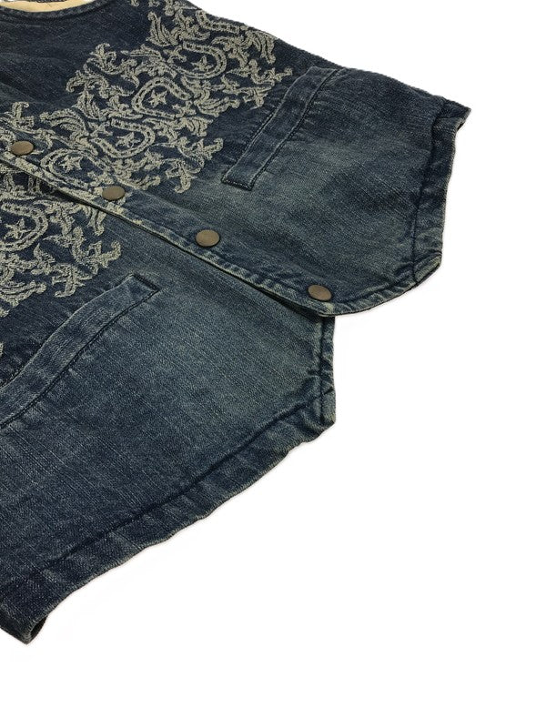 【中古品】【メンズ】 DENIM VEST デニム ベスト ライトアウター 142-250620-ki-12-tag サイズ：48 カラー：インディゴ 万代Net店